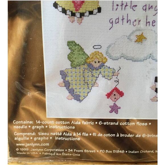 VTG JANLYNN Little Angels Counted Cross Stitch Kit by Holly Witt 1999 SEALED - Picture 3 of 5